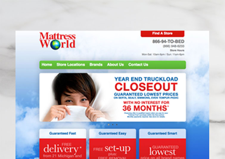 Mattress World Website